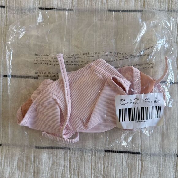 NWT J. Crew Ribbed Curved-waist Cheeky String Bikini Bottom Pale Blossom Pink M - Picture 9 of 10